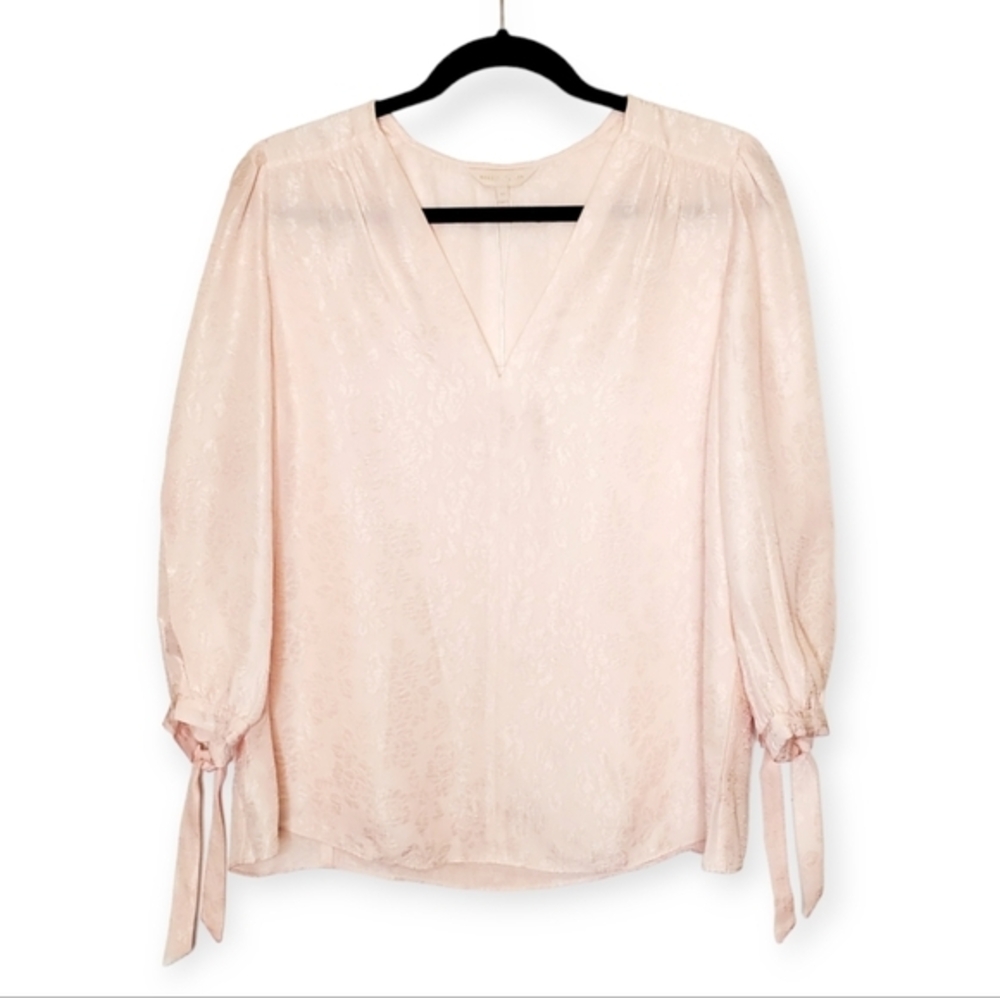 Rebecca Taylor Blush V-Neck Blouse